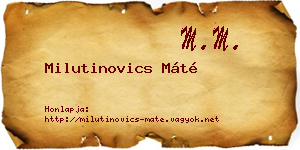Milutinovics Máté névjegykártya
