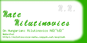 mate milutinovics business card